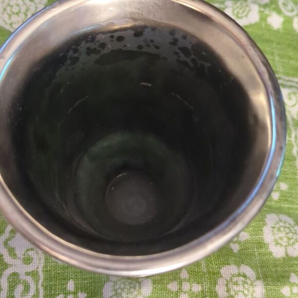 Unique Vintage USA 3D relief pewter &‎ ceramic pottery vase - Picture 4 of 7